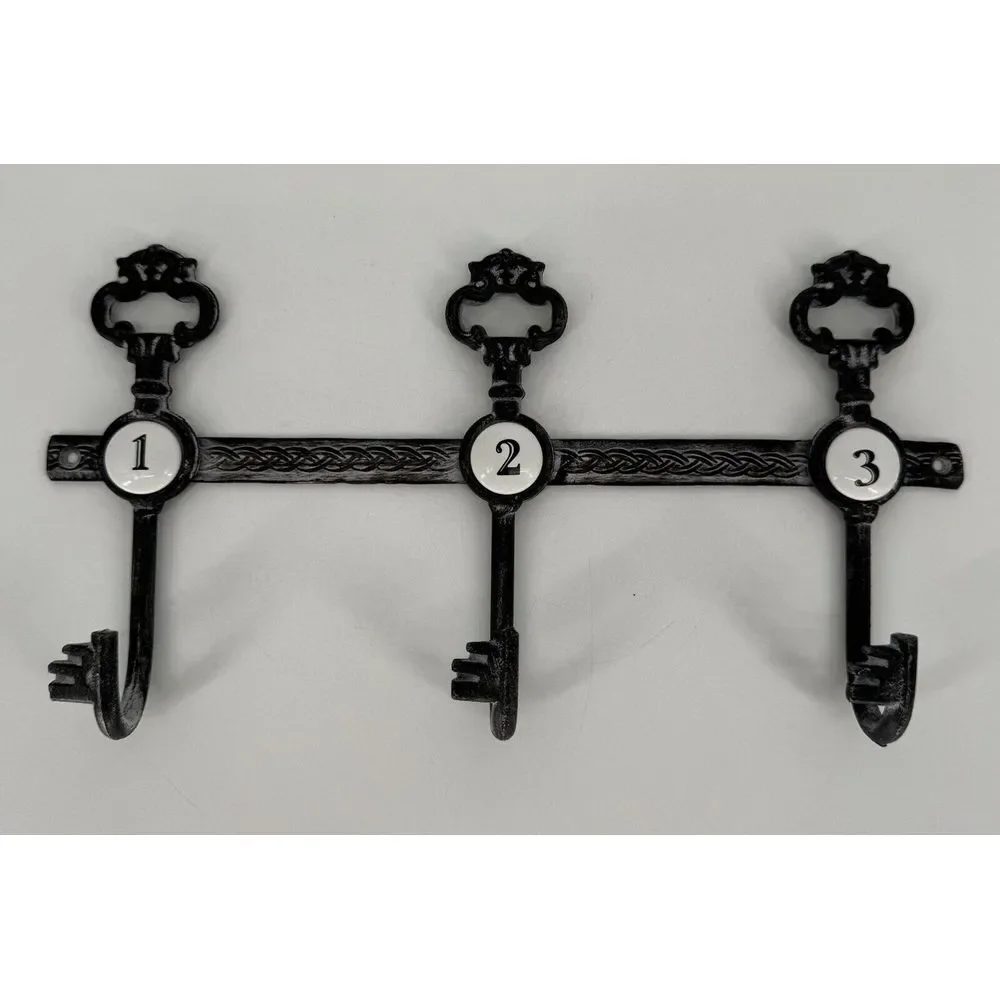 Cast Iron Hook Coat Rack Keys Antique Style Rustic Wall Decor Farmhouse